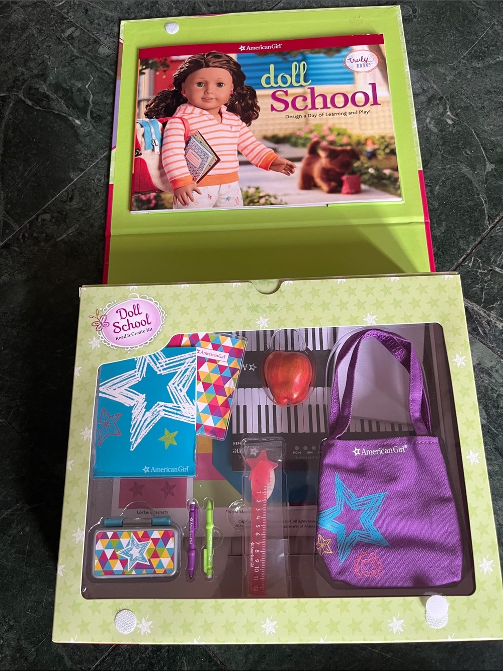 American Girl Doll School Accessory Set - Purple & Blue Accents